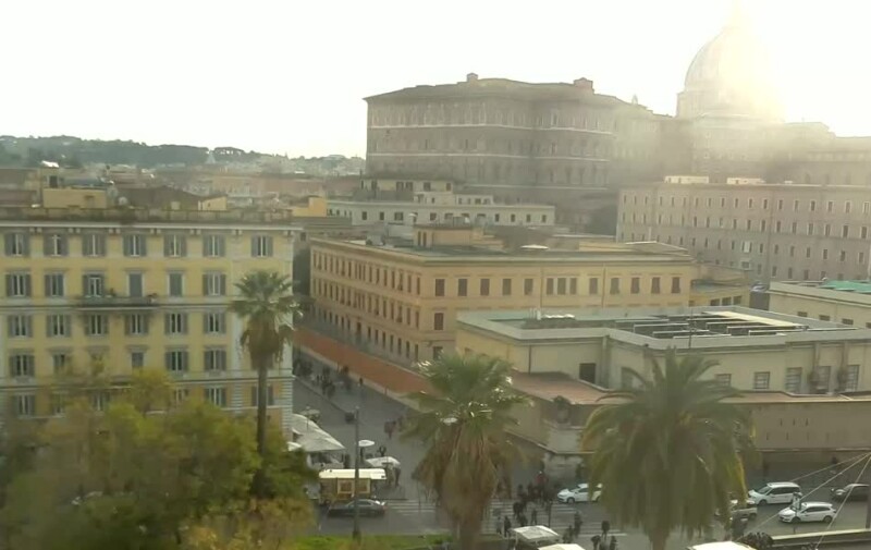 Площадь Рисорджименто, вид на купол Собора Святого Петра в Ватикане, Рим, Италия
