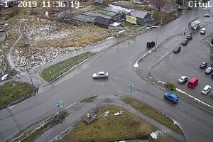 Перекресток улиц Новокирпичная и Бумажников, Кондопога - веб камера