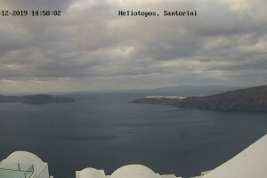 Вид на море с острова Санторини, Греция - веб камера