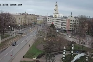 Улица в центре города, Лиепая, Латвия - веб камера