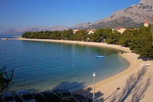 Пляж, Промайна, Хорватия - веб камера