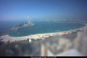 Пляж Дубай марина, вид с большой высоты, Дубай, ОАЭ