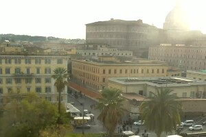 Площадь Рисорджименто, вид на купол Собора Святого Петра в Ватикане, Рим, Италия - веб камера