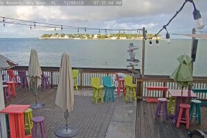 Остров Sunset Key из бара Ocean Key, Ки-Уэст, Флорида - веб камера