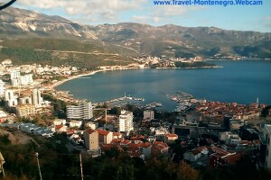 Панорамный вид на бухту, Будва, Черногория - веб камера