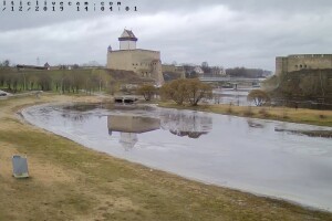 Нарвский замок и Ивангородская крепость, Нарва, Эстония - веб камера