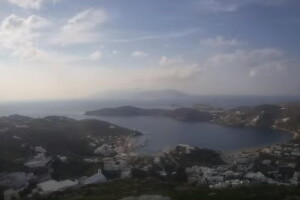 Вид на море и горы с высоты, Иос, Греция - веб камера