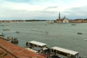 Собор Сан-Джорджо-Маджоре, вид с пристани, Венеция, Италия - веб камера