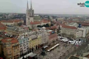 Панорама площади Йосипа Елачича, Загреб, Хорватия - веб камера