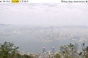 Панорамный вид на город с пика Виктории, Гонконг - веб камера