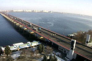 Центральный мост, Сичеславская Набережная, Днепр, Украина - веб камера