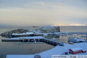 Вид на пристань, Стиккисхоульмюр, Исландия - веб камера